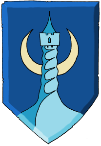The crest of Shadowdale, the Twisted Tower of Ashaba. 